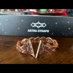 Rose gold metal bracelet strap for Apple Watch.  Astra Straps